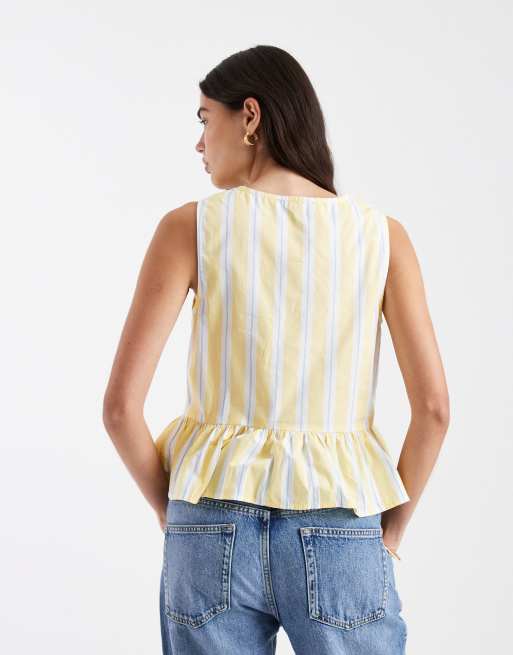 New Look – Gulrandig shelltopp i peplum-modell, 2 av 4