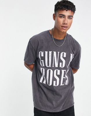 New Look Guns N' Roses t-shirt in washed black - ASOS Price Checker