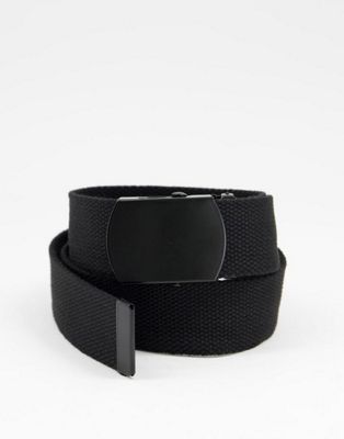 New Look – Gürtel in Schwarz aus gewebtem Gurtband mit mattierter Schnalle