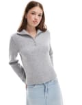 [New Look] New Look half zip jumper in grey 16 GREY