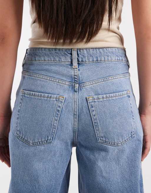 New Look – Hamilton – Mellanblå jeans med barrel-ben och dekorativ söm, 4 av 5