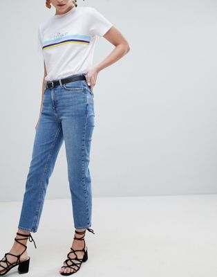 New Look - Harlow - Crop jeans met recht pijp-Blauw