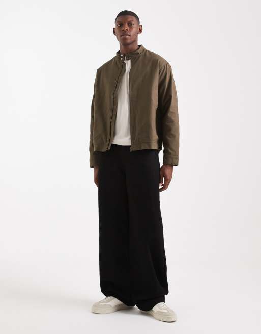 New Look harrington jacket in dark khaki ASOS