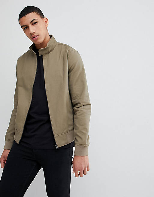 New Look Harrington Jacket In Khaki | ASOS