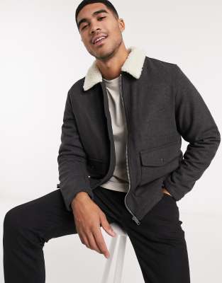 Download New Look harrington jacket in wool mix | ASOS