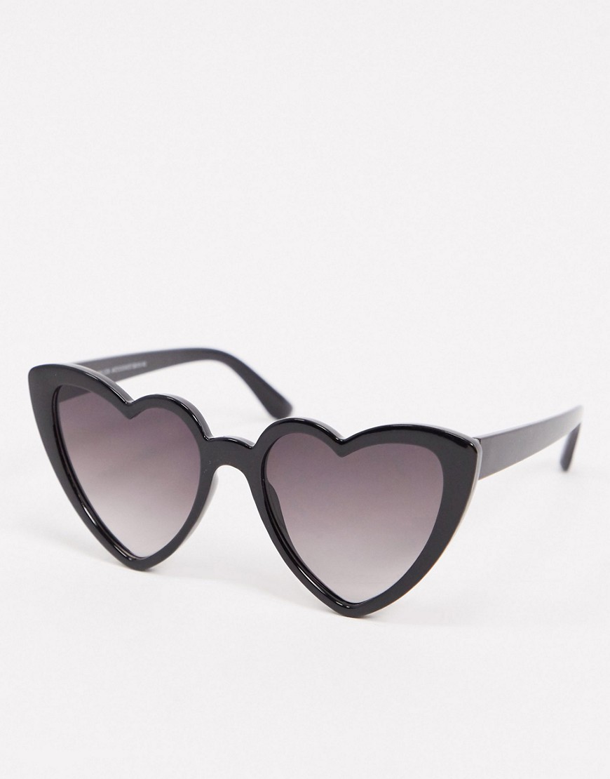 New Look - Hartvormige zonnebril in zwart