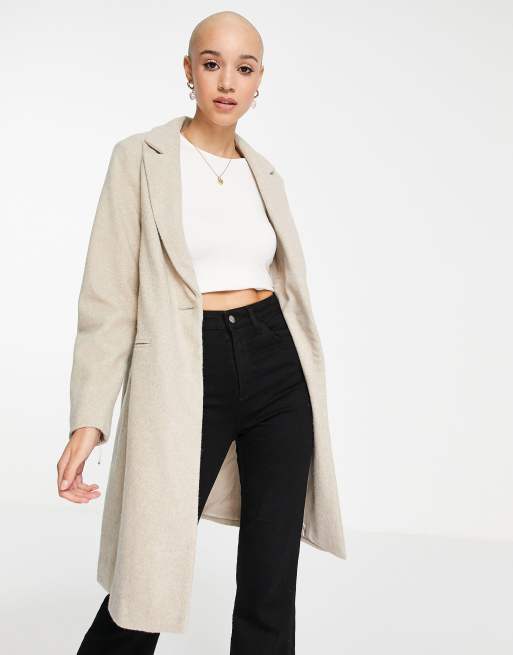 New Look – Havrefärgad skräddad kappa