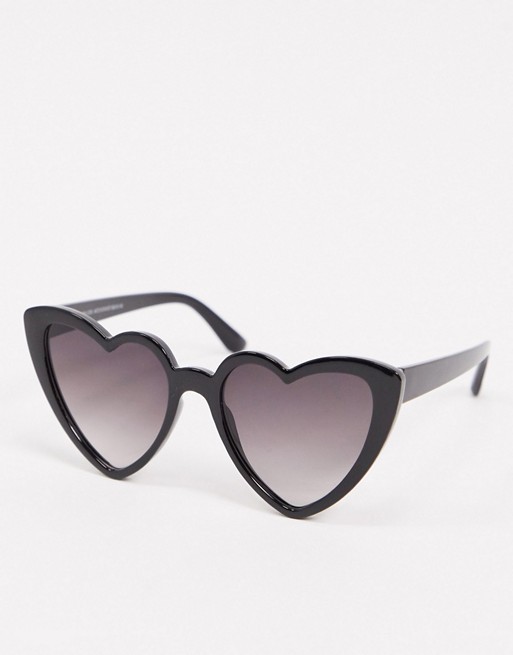 New Look heart sunglasses in black