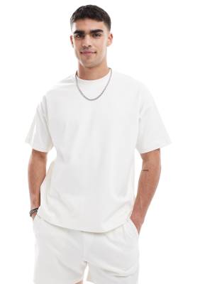 New Look New Look heavyweight boxy t-shirt co-ord in off white