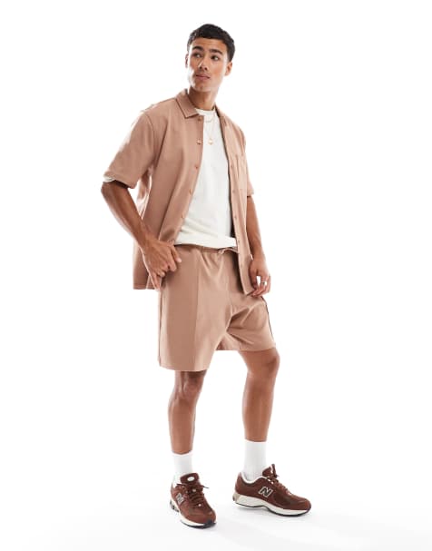 New Look heavyweight jersey short in brown - view 1