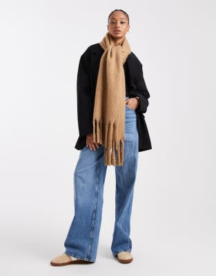 New Look New Look heavyweight scarf in camel-Neutral