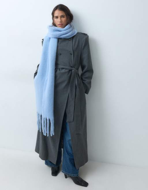 New Look heavyweight scarf in light blue, 2 of 5