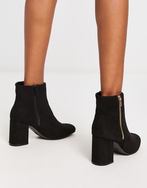 Black booties with gold hot sale detail