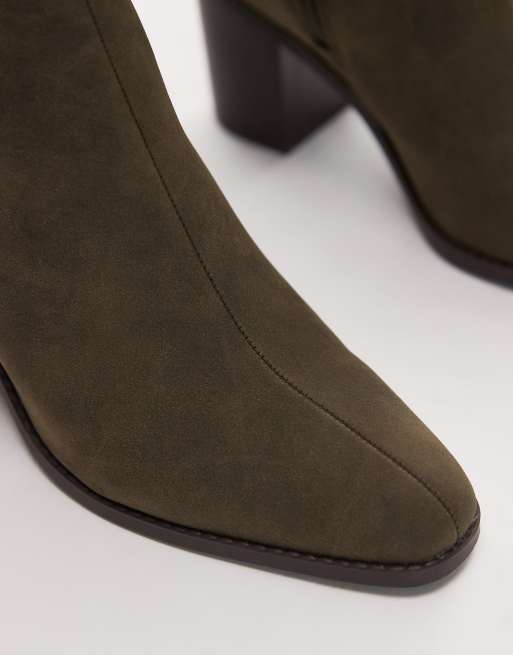 New Look heeled boot in khaki, 2 of 4