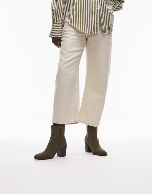 New Look heeled boot in khaki, 4 of 4