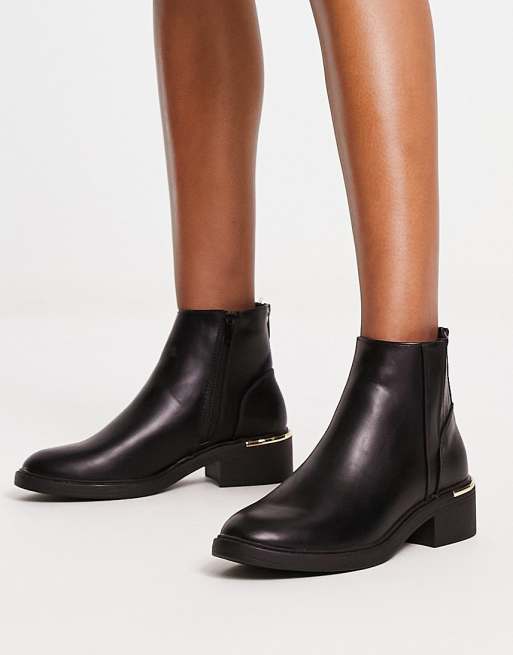 Black zip back outlet heeled boots