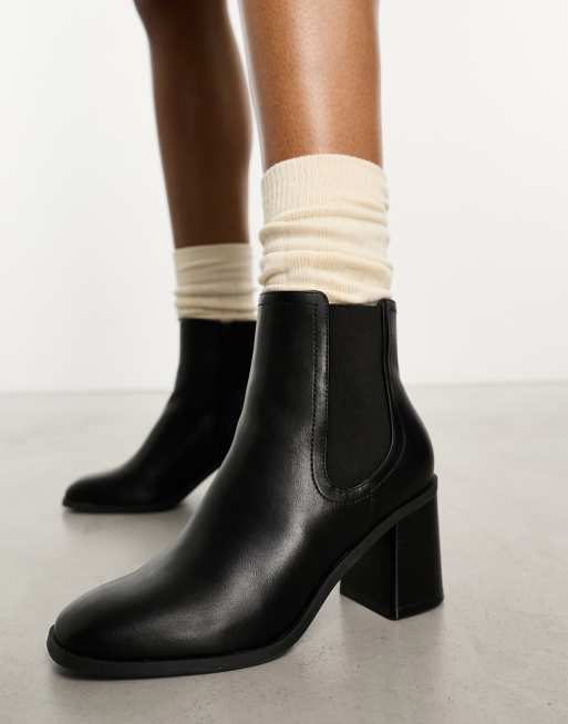 ルック New Look heeled chelsea boots in black レディース - ブーツ