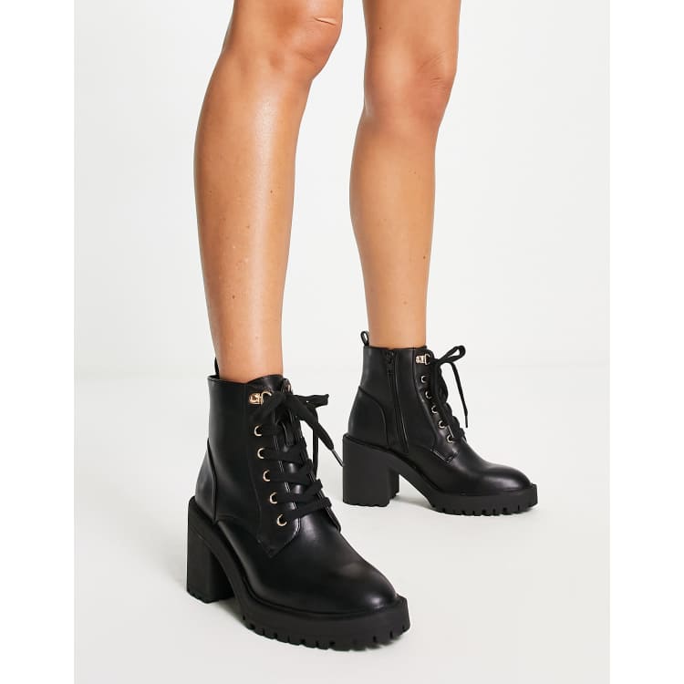 lace up heeled boots new look