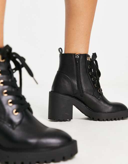 New look lace shop up heeled boots