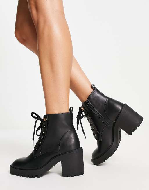 lace up heeled boots new look