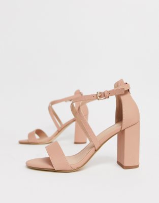 new look pink sandal heels