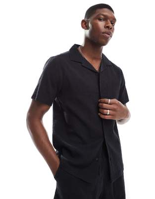 New Look – Hemd aus Seersucker in Schwarz, Kombiteil - view 1