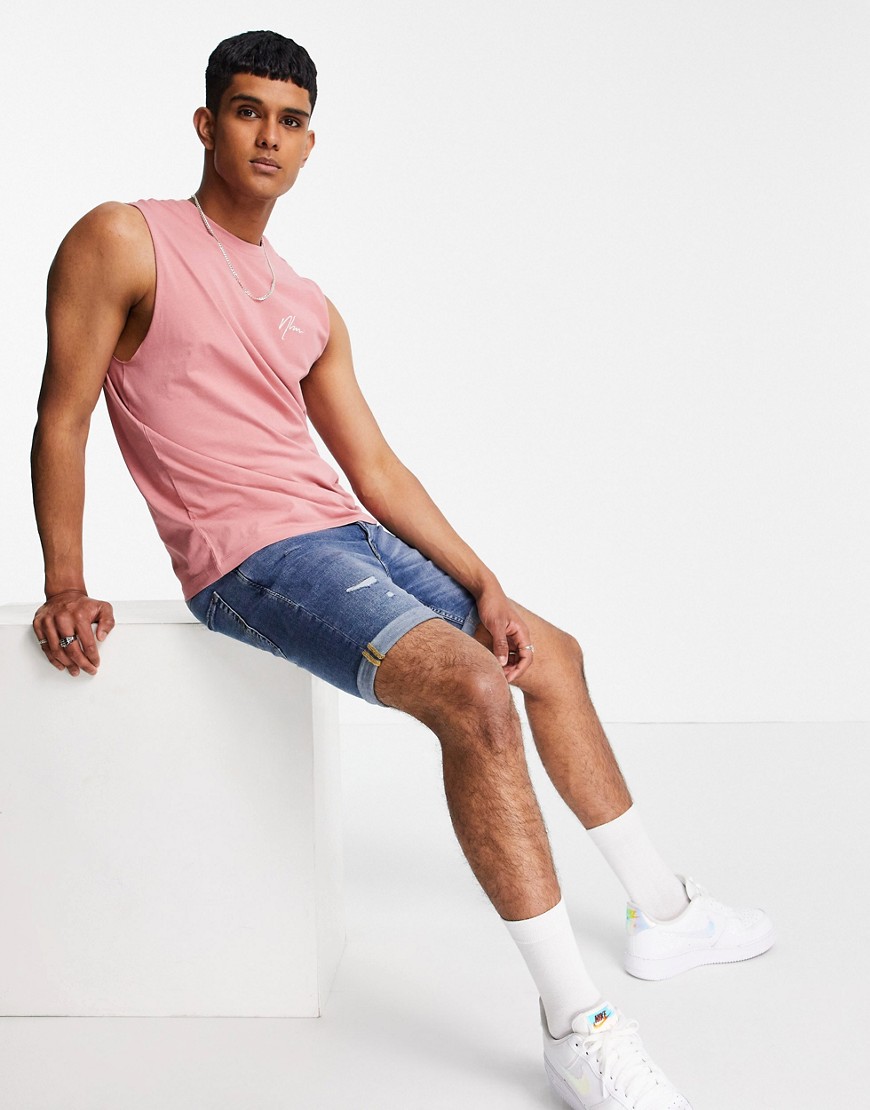New Look - Hemd met NLM geborduurd in roze