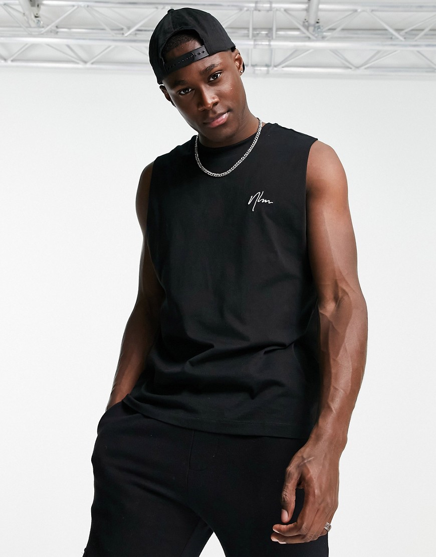 New Look - Hemdje met geborduurd NLM logo in zwart