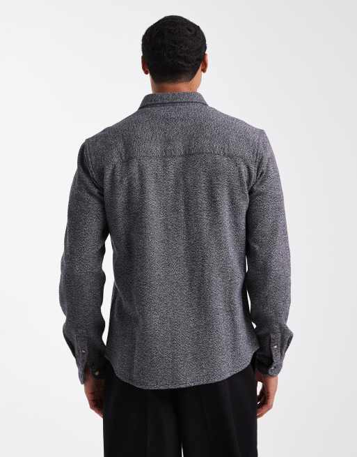 New Look herringbone shirt in navy, 3 of 5