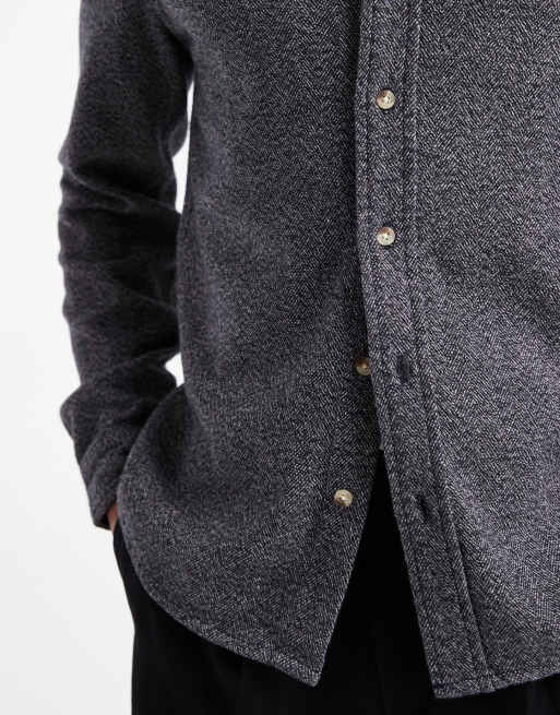 New Look herringbone shirt in navy, 5 of 5