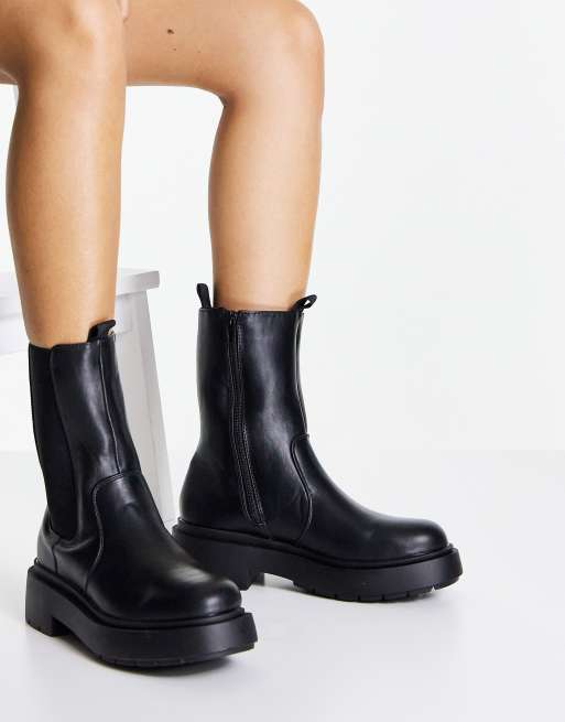 Calf High High Leg Chelsea Boots New Look High Ankle Pull-on Flat