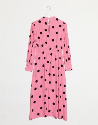 new look polka dot midi dress