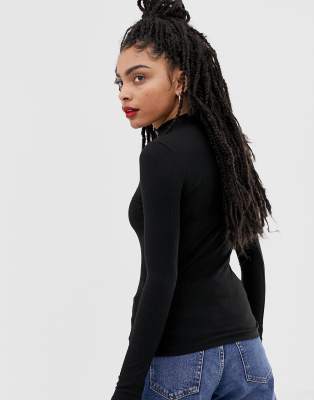zip up high neck top