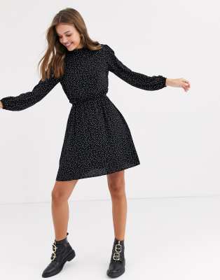 new look black ruffle dress