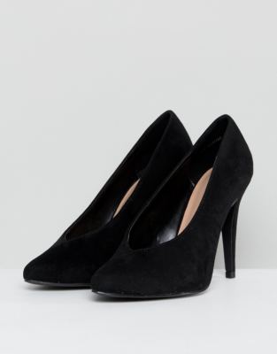 black high vamp court shoes