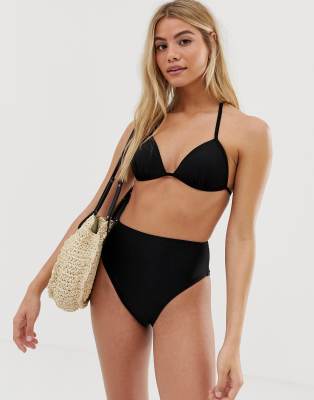 high waisted high cut leg bikini bottoms