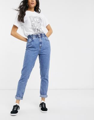 paperbag waist mom jeans