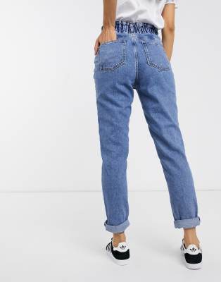 denim paperbag pants