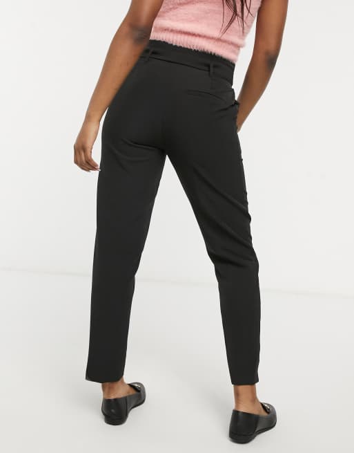 Black Trousers - Paperbag Pants - High-Rise Black Pants - Lulus