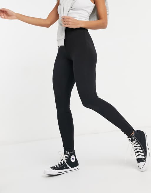 New Look Maternity rib flare leggings in black