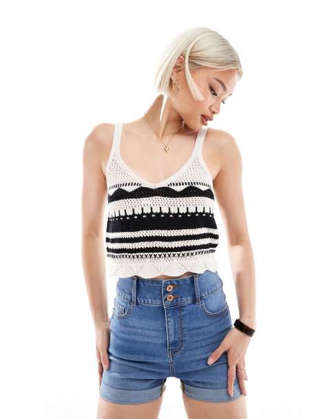 New Look high waisted shorts in mid blue - view 1