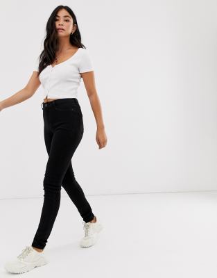 new look black high waisted skinny jeans