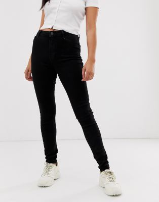 black high waisted super skinny jeans