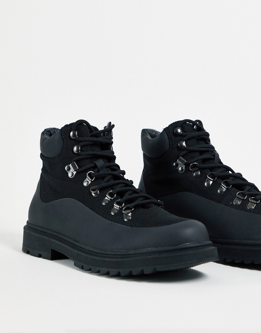 New Look hiker boots in black