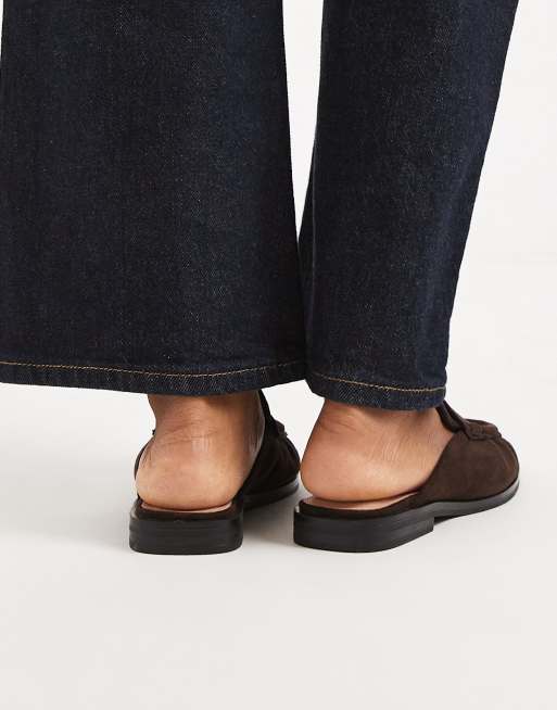 New Look – Hinten offene Loafer aus Wildlederimitat in Braun, 3 von 4