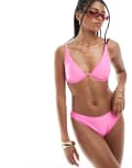 [New Look] New Look hipster bikini bottoms in bright pink 6 76-bright pink