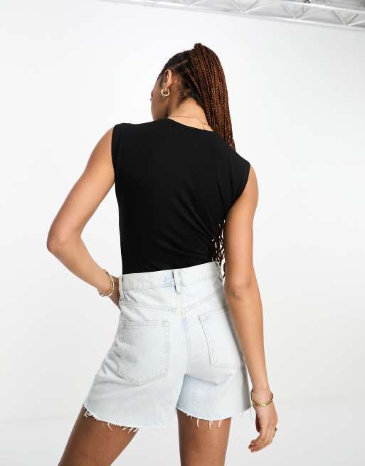 New Look – Hochgeschlossener Tanktop-Body in Schwarz, 4 von 4