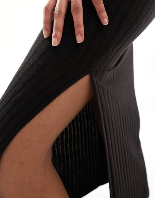 New Look – Hochgeschlossenes, langärmliges Midikleid in Schwarz, 3 von 4