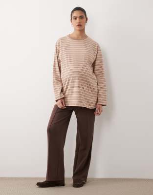 New Look - Hochwertige Jogginghose in Grau mit weitem Schnitt-Brown