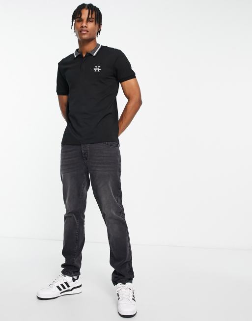 Polo all black homme new arrivals